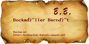 Bockmüller Bernát névjegykártya